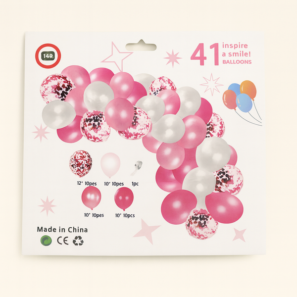 Colorful Balloon Decoration Set – 41 Pcs Party Pack