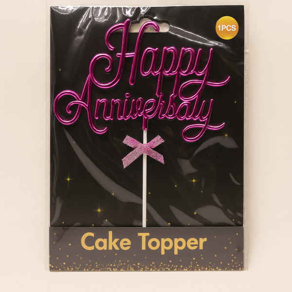 Happy Anniversary Cake Topper – Elegant Party Decoration